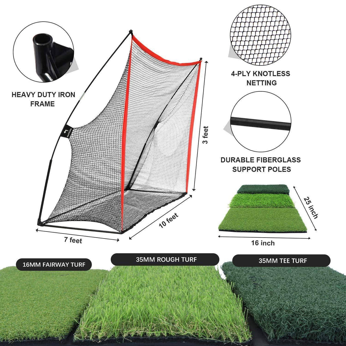 4 in 1 Golf Practice Set 10x7ft with Carry Bag V52697