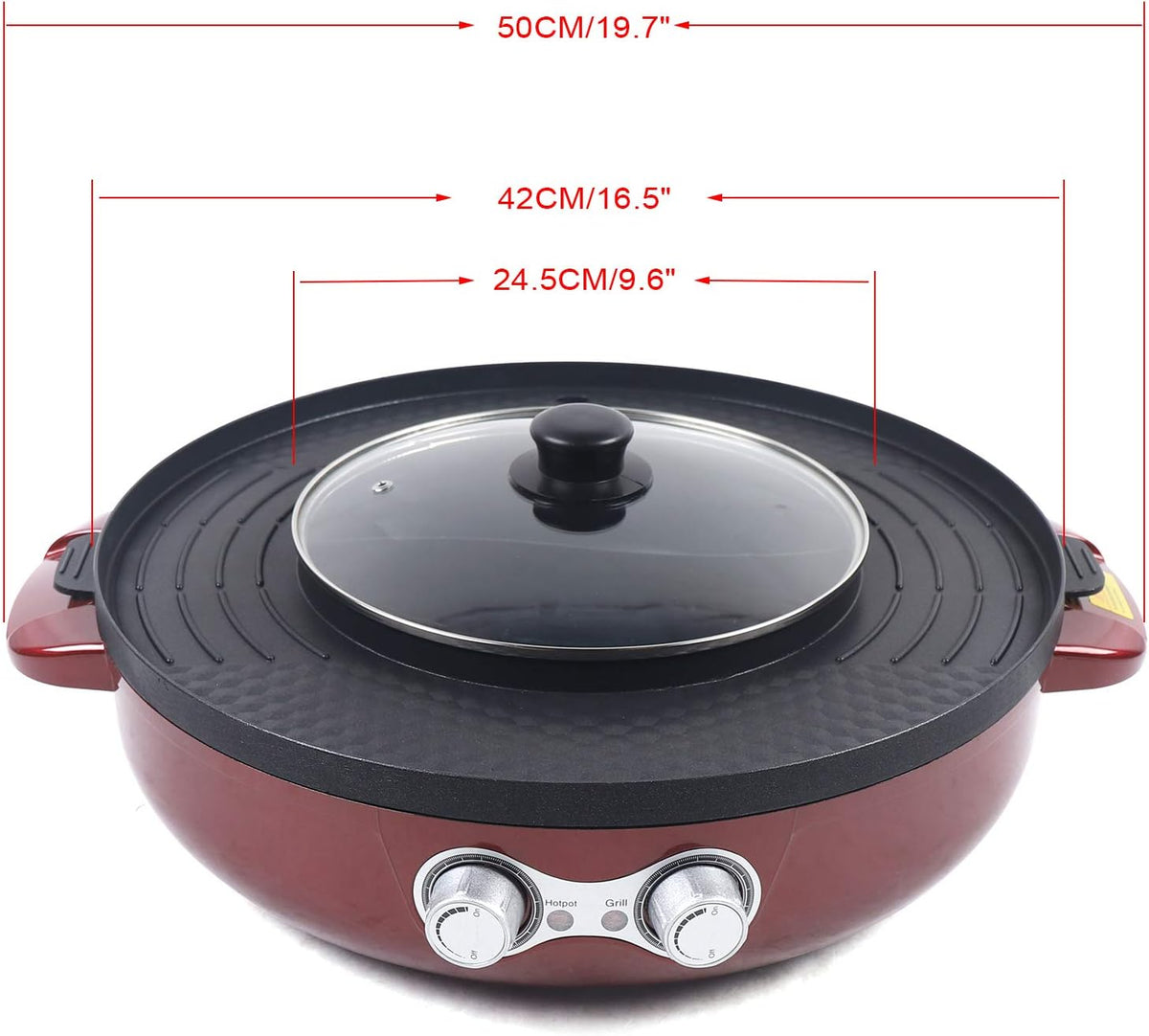 2 in 1 Electric Grill and Hot Pot with Nonstick Coating H217332