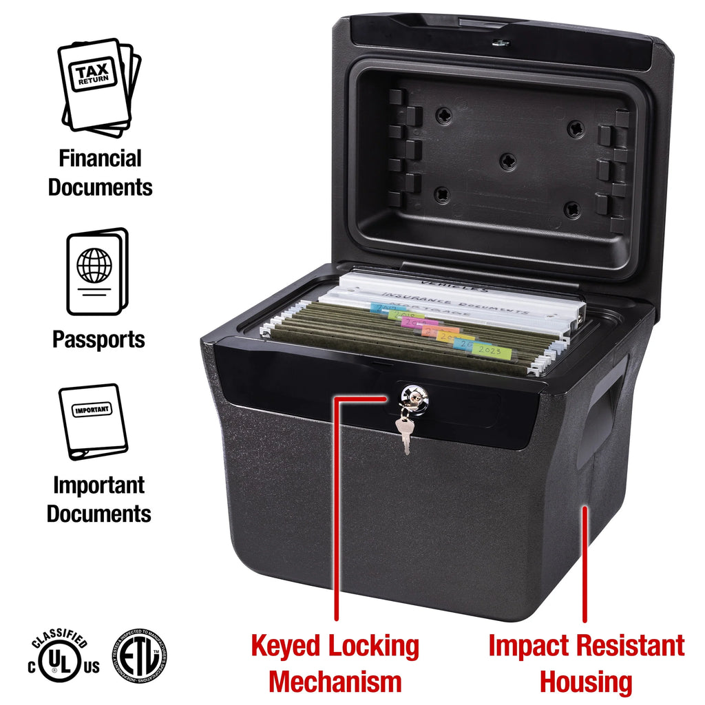 Fire-Resistant File Safe Box with Key Lock 0.66 Cu. ft. L360910
