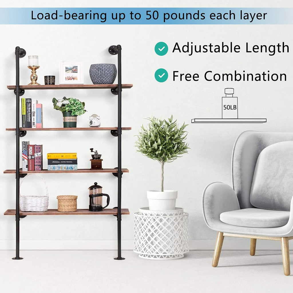 Iron Pipe Shelf Wall Mount 2 Pack 5 Tier U22818