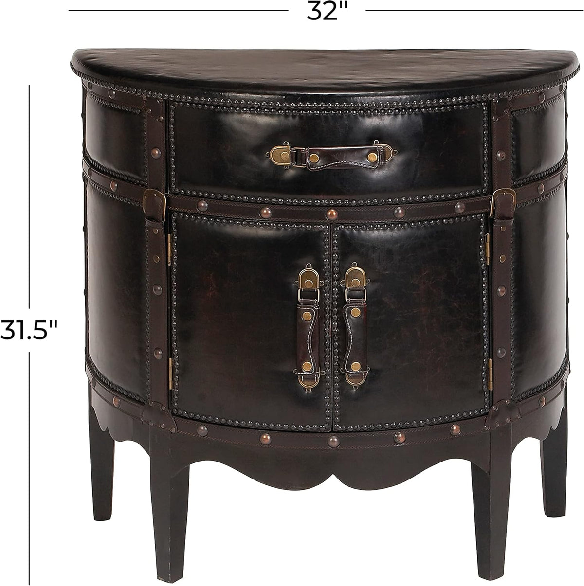 Wood Leather Cabinet Q598540