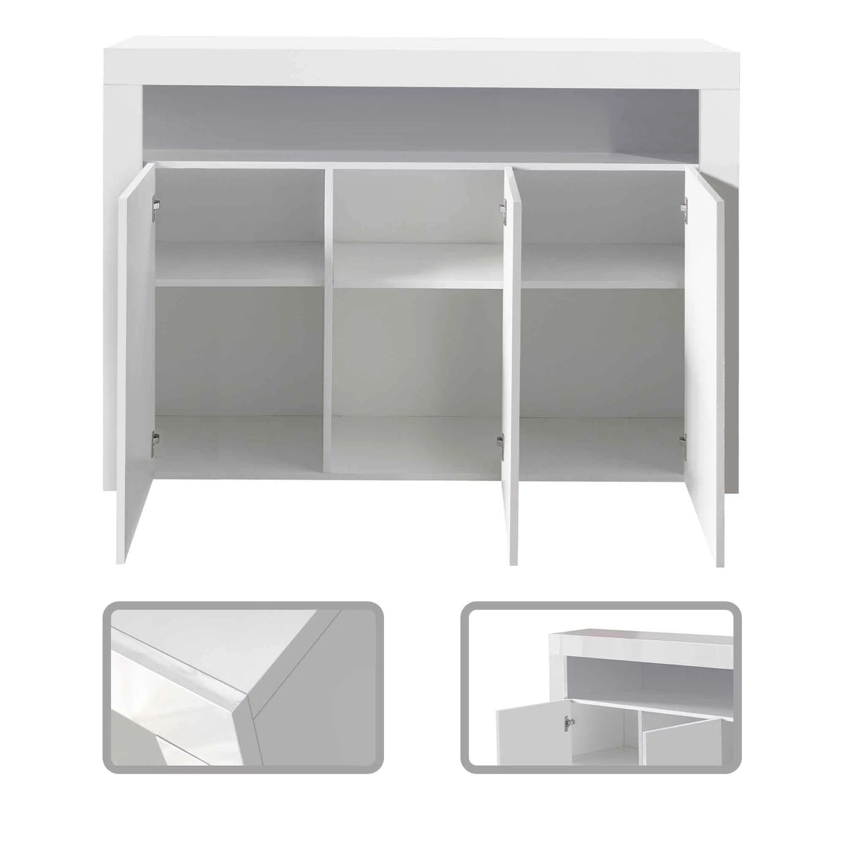 Wood Storage Cabinet with LED Light P3937
