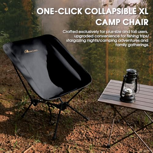 Portable Folding Camping Chair 330 lbs Black S9412