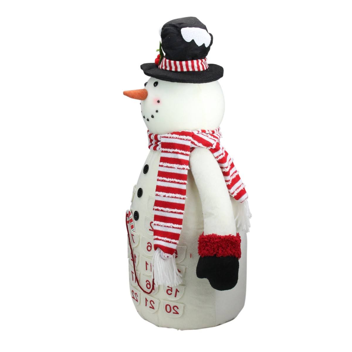 Red and White Plush Snowman Christmas Countdown Tabletop Figure L5215