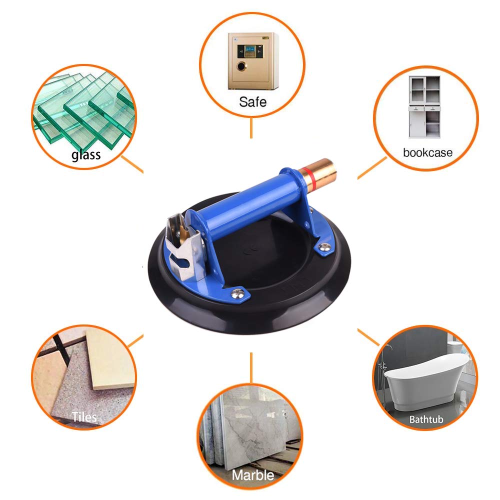 8 Glass Suction Cup Vacuum Glass Lifter with Metal Handle and Brass Pump H6189