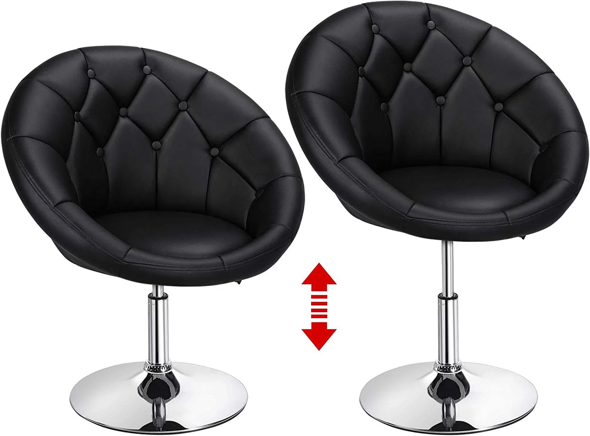 Adjustable Swivel Round Leather Chair with Wheels H933