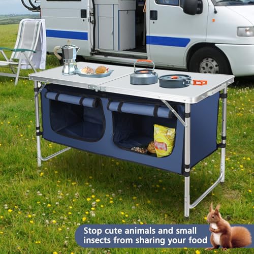 Folding Camping Table with Storage M66275