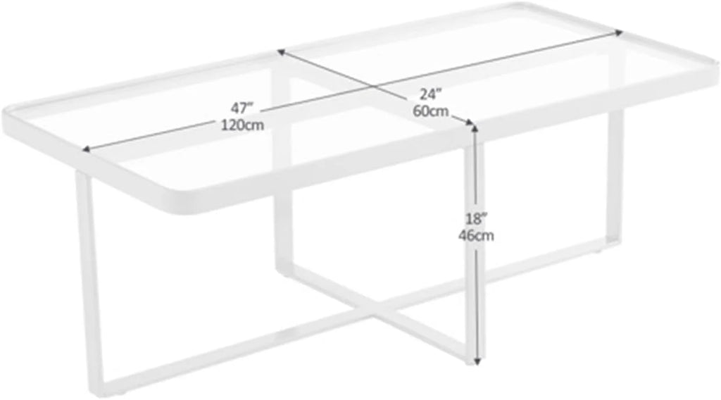 Rectangle Coffee Table with Tempered Glass Tabletop B9052