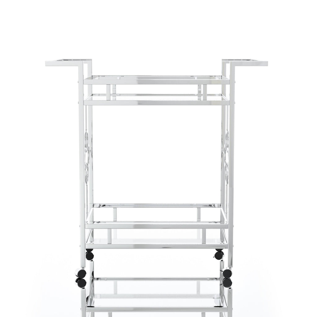 Chrome 2-Shelf Serving Cart E6390