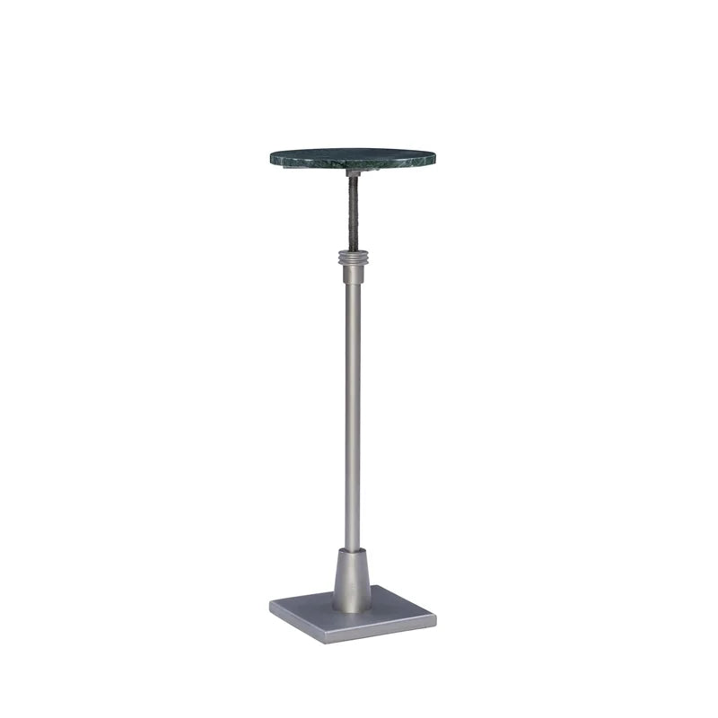 Adjustable Metal and Green Marble Accent Table R855