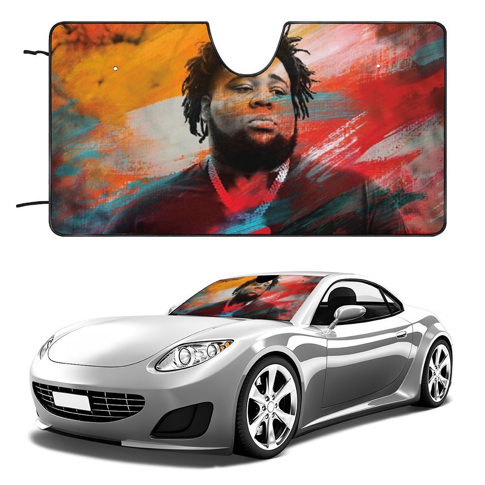 Rod Wave Car Windshield Sunshade Accessories Umbrella Foldable Reflective Sun Visor Front Window Cover Protector J17723