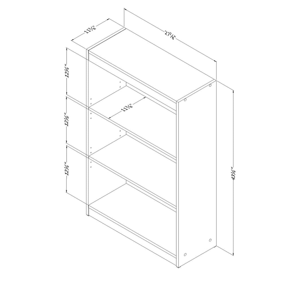 Royal Cherry 3-Shelf Bookcase S804221