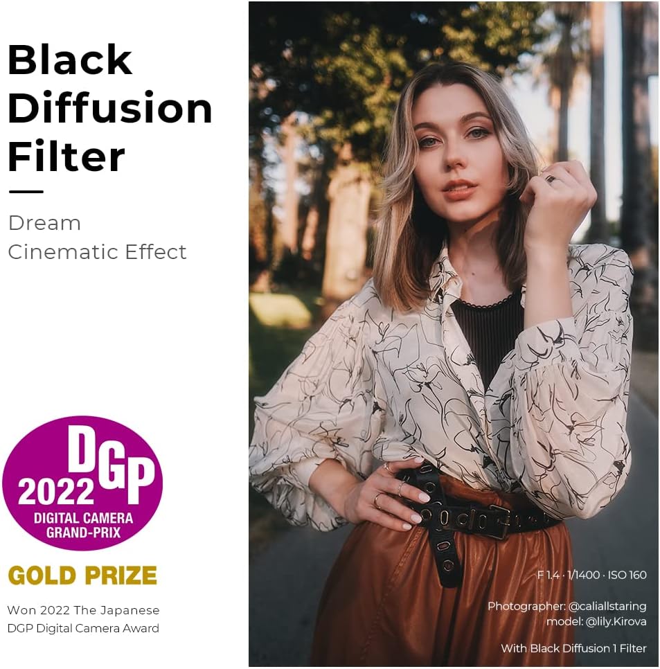 72mm Black Diffusion 1/2 Filter with 28 Multi-Layer Coatings E663278
