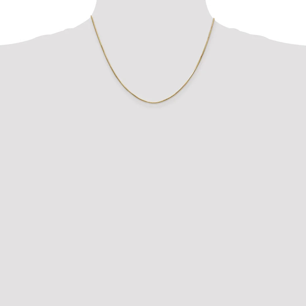 14kt Yellow Gold 1.0mm Octagonal Snake Chain 18 inch Lobster Clasp E605732