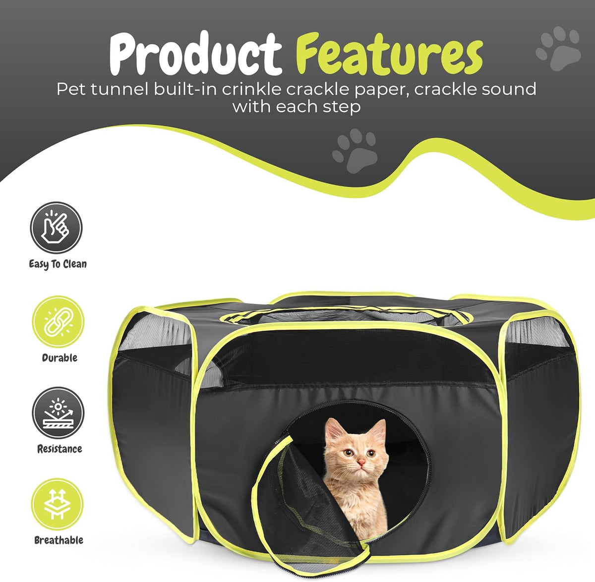 Outdoor Cat Enclosures Playground with Claw Proof Tunnel and Floor V944