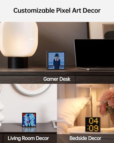 Pixel Art Bluetooth Speaker with 16x16 LED Display Black R9700
