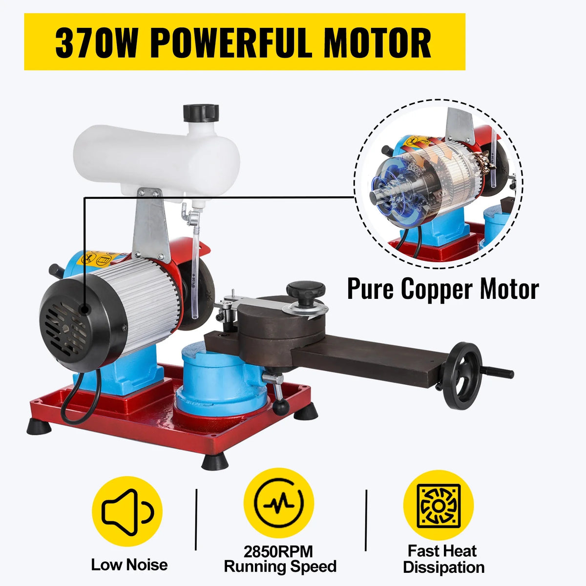 110V 370W Rotary Saw Blade Sharpener Machine with Water Tank H22124