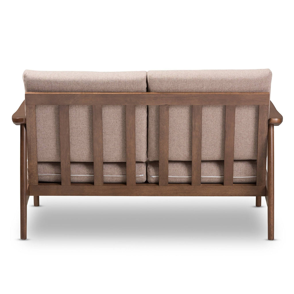 Light Brown Wood 2-Seater Loveseat M717