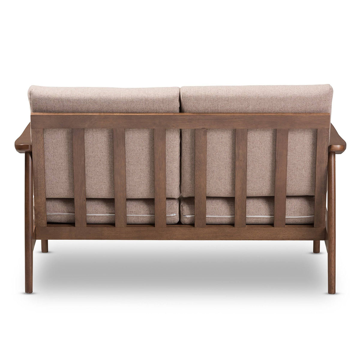Light Brown Wood 2-Seater Loveseat M717