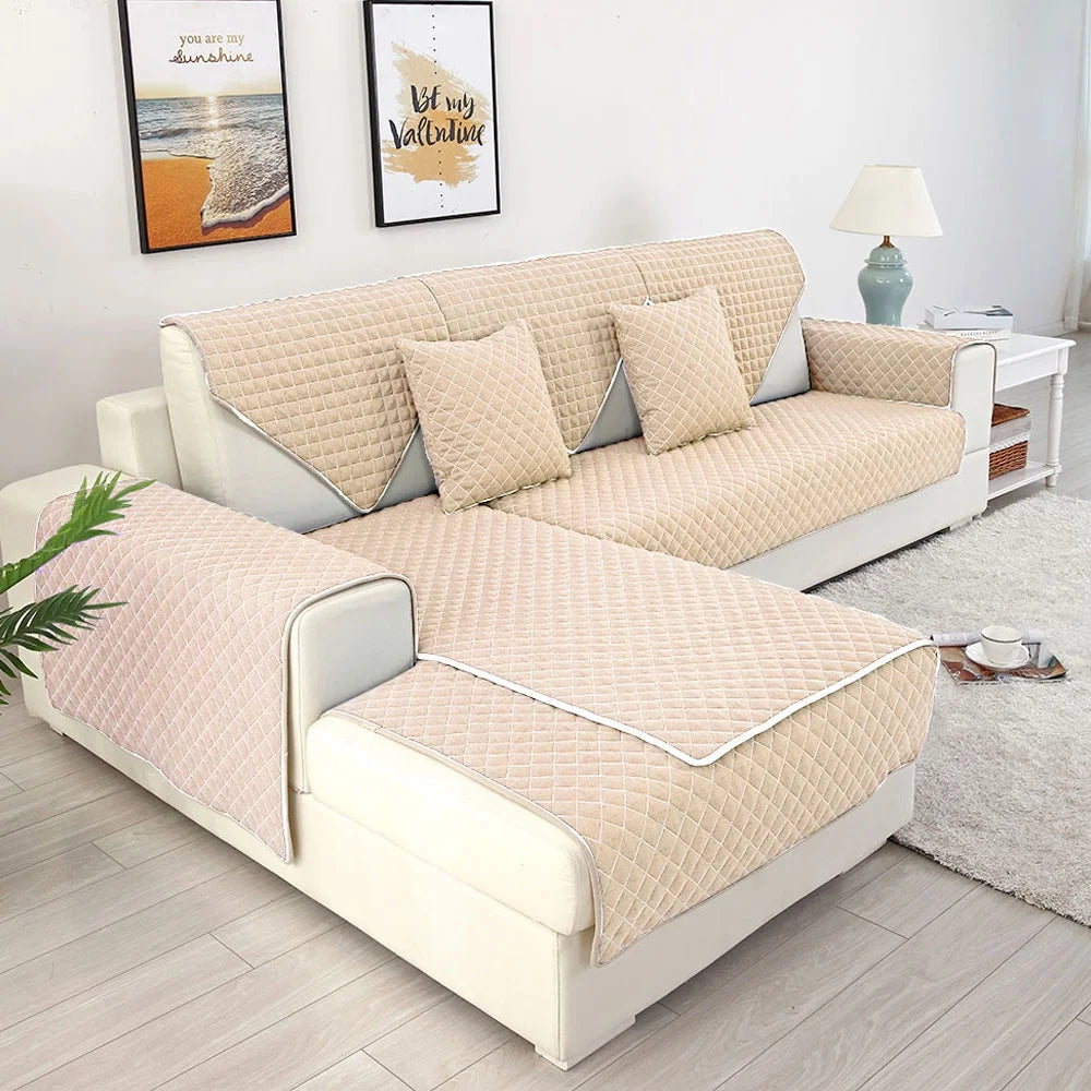 Grey L-Shaped Sectional Couch Cover Furniture Protector N203
