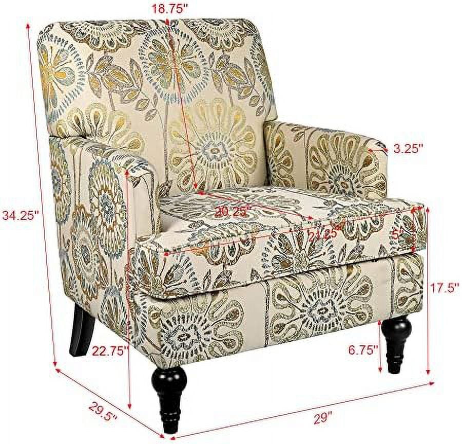 Modern Accent Chair with Wood Legs and Thick Cushion K173