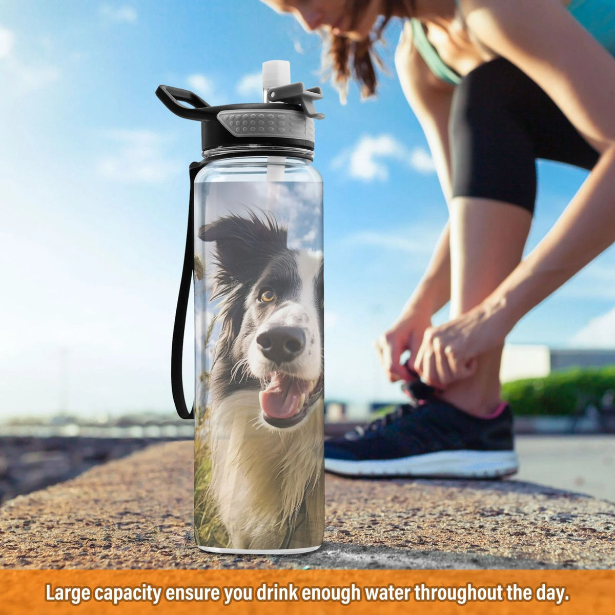 32oz Tritan Leakproof Sports Water Bottle with Straw W7420