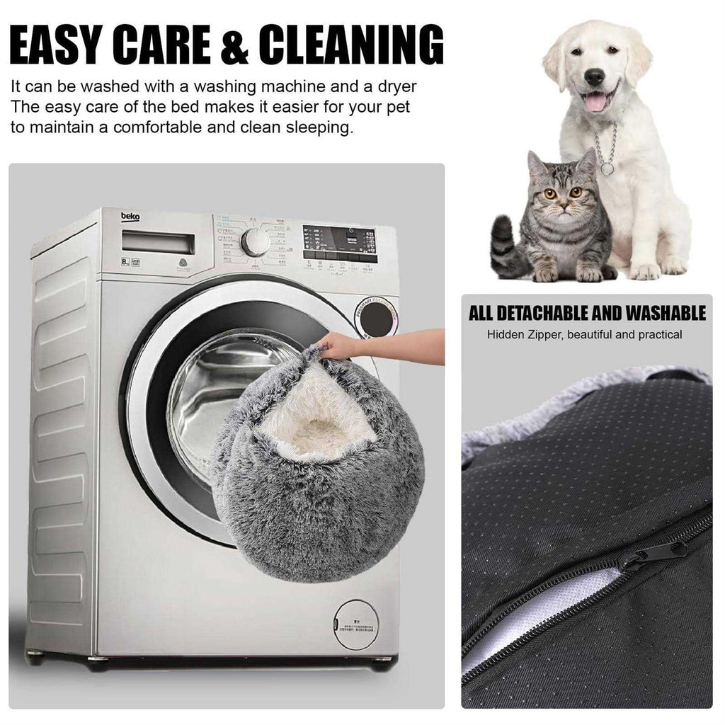 Hooded Round Dog Bed & Cat Cave P9151