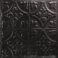 Textured Black Satin Nail Up Tin Ceiling Tile L84566