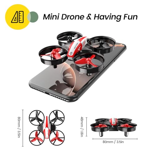 Mini Drone with Auto Hovering, 3D Flips, Headless Mode and 3 Batteries, Blue C276