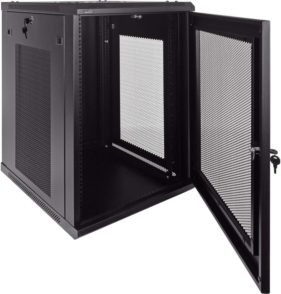 15U Wallmount IT Cabinet Enclosure 19-Inch Server Network Rack with Locking Perforated Door Black F792605