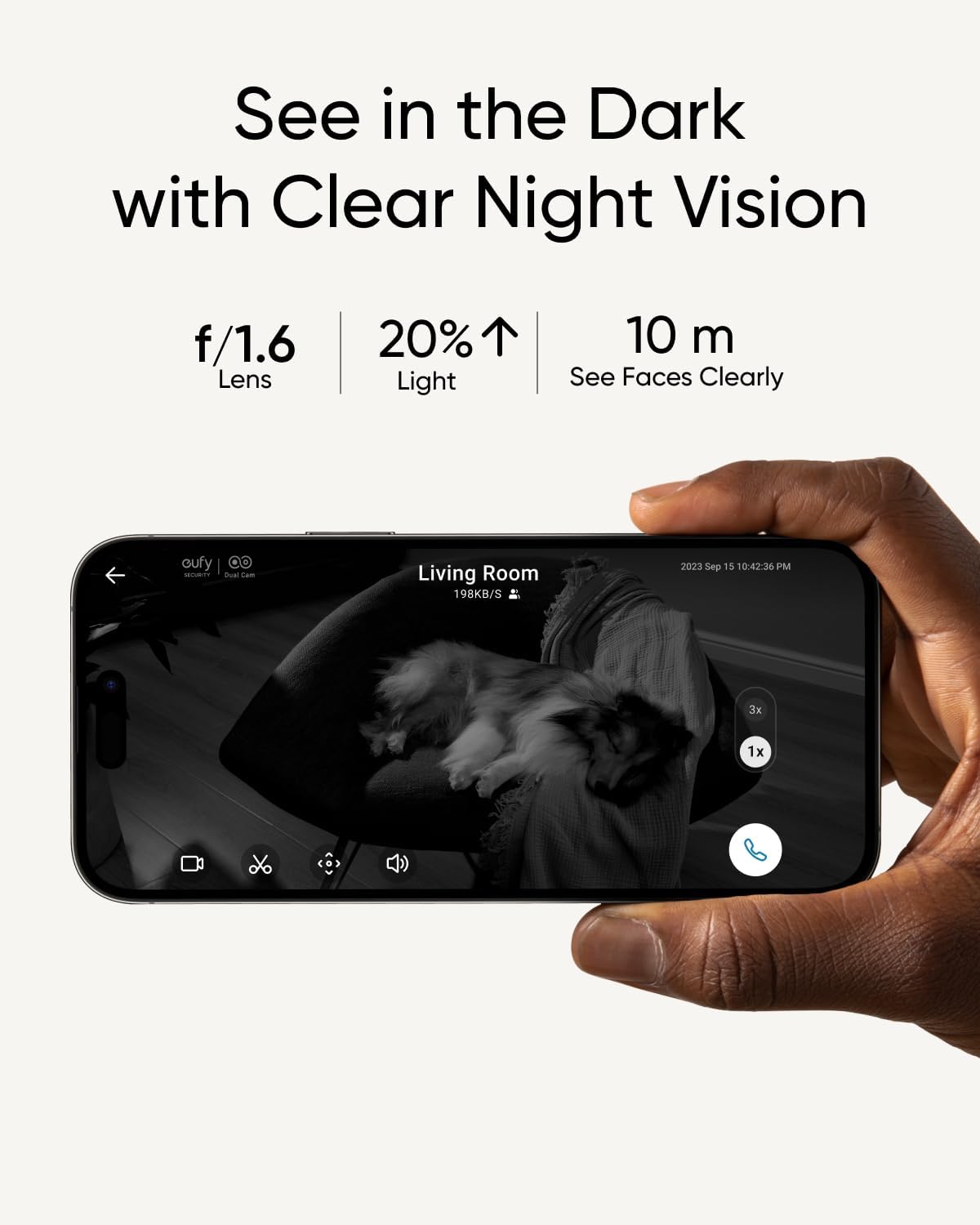 Wireless Outdoor Camera with 2K Resolution and Dual Cameras U95157