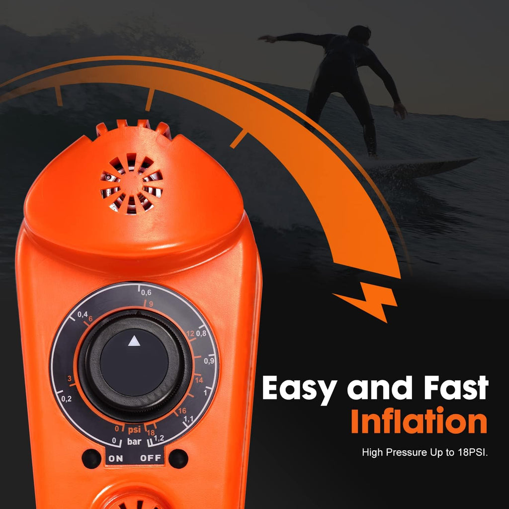 18PSI Electric Portable Air Pump with Auto-Off Function, 12V DC Car Connector and Hose, Pack of 2 Z832