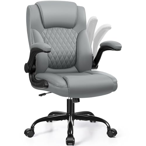 Black Leather Office Chair with Wheels H8270
