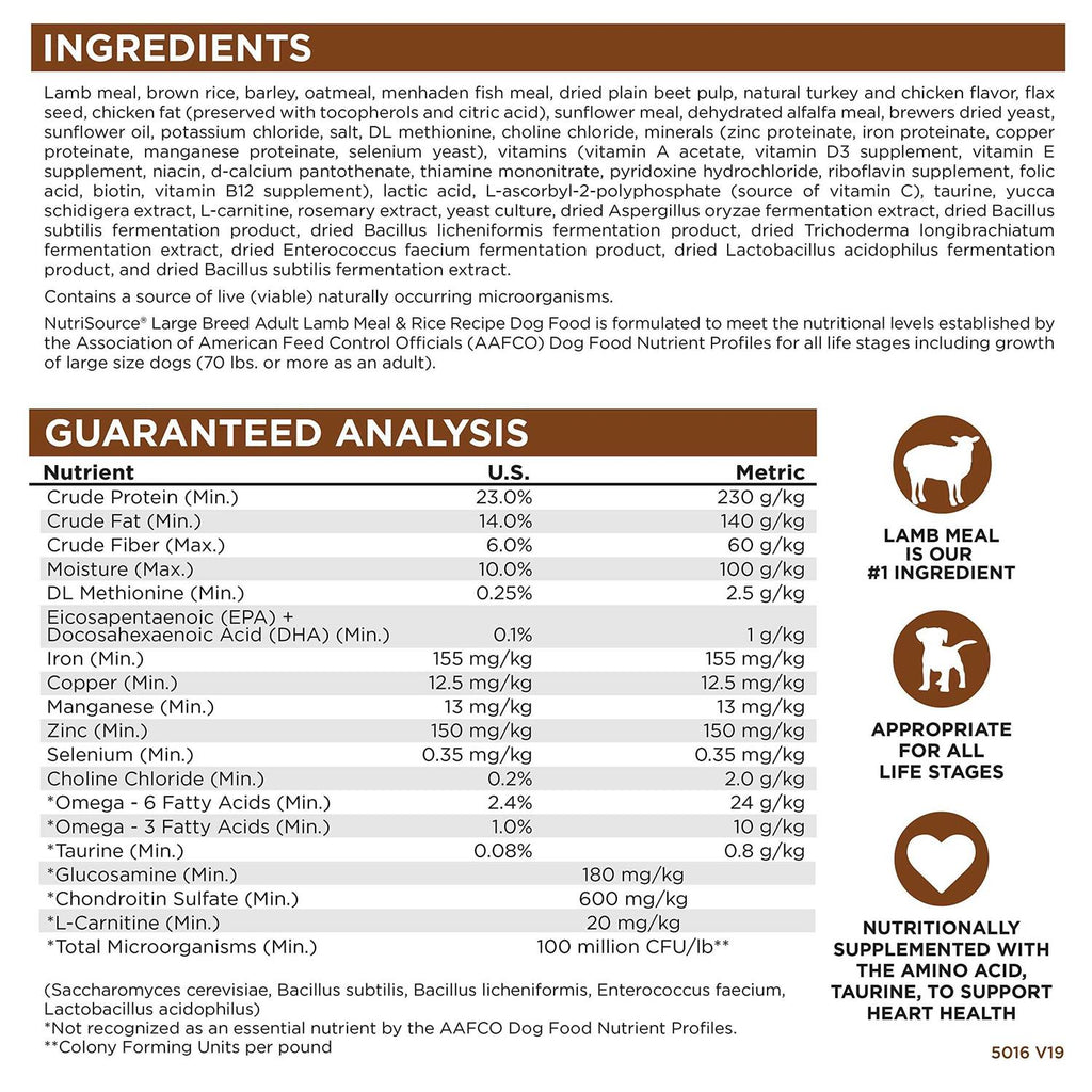 Large Breed Adult Lamb Meal & Rice Dry Dog Food R47365