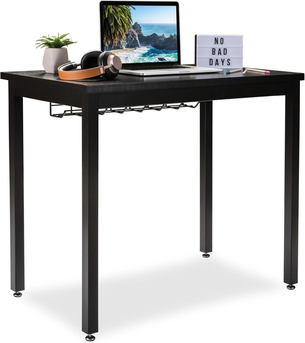 Teak 36” Computer Desk with Cable Organizer H6160