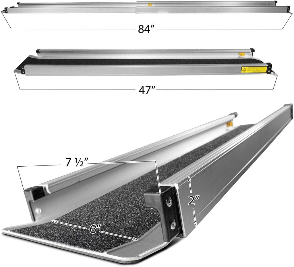 Aluminum Portable Wheelchair Loading Ramp with Carry Bag B51593