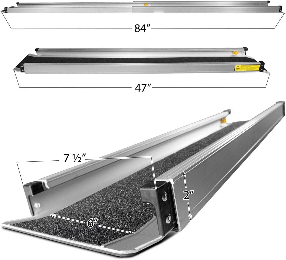 Aluminum Portable Wheelchair Loading Ramp with Carry Bag B51593