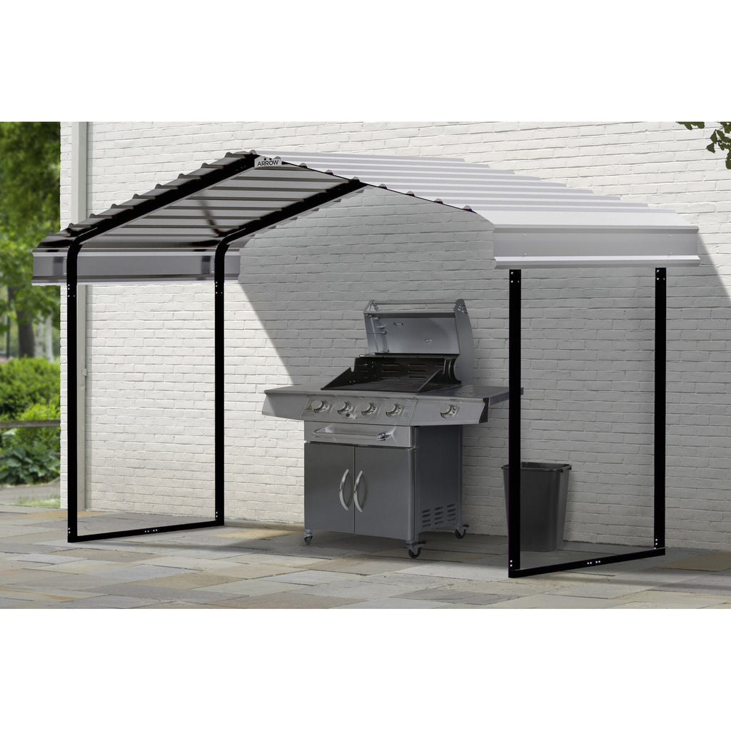 Arrow Metal Canopy 12 x 6 x 7ft. Eggshell Width 146 in Height 102 in Steel O116090