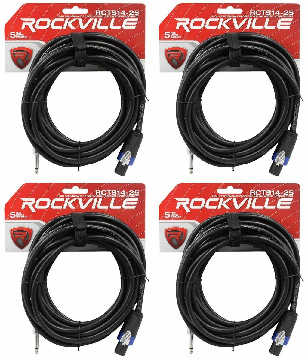 25& 14 AWG 1/4x22 TS to Speakon Speaker Cable 100% Copper V6601