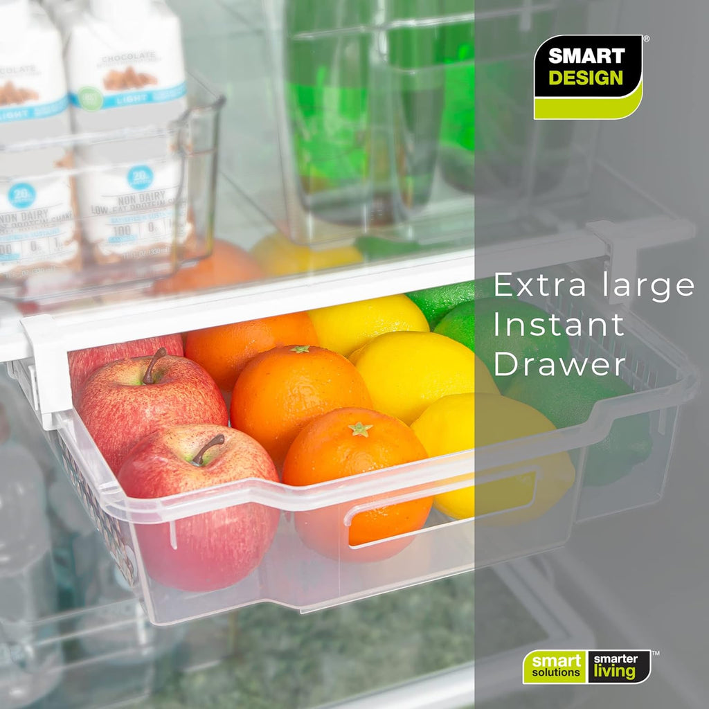 Clear Pack of 2 Adjustable Refrigerator Drawer Set I802610