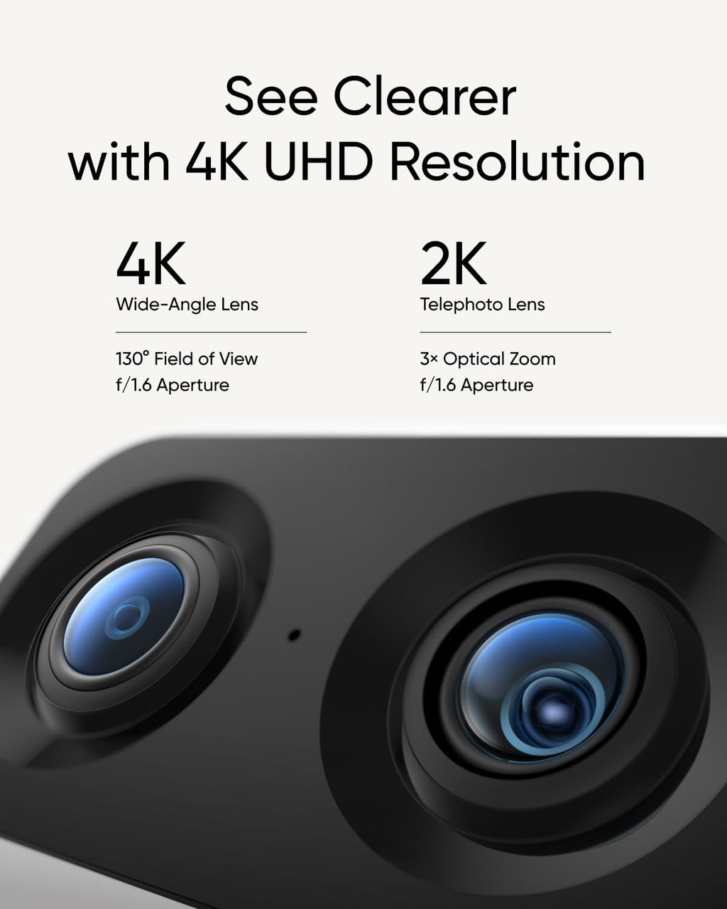 Wireless Outdoor Camera with 2K Resolution and Dual Cameras U95157