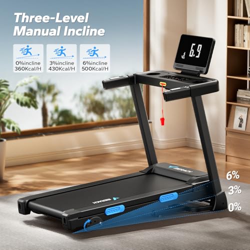 Foldable Treadmill with Incline, 7.5MPH, 16.5" Wider Belt O515