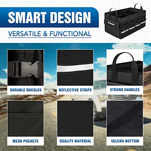 Collapsible Car Trunk Organizer with Lid, Black T7800