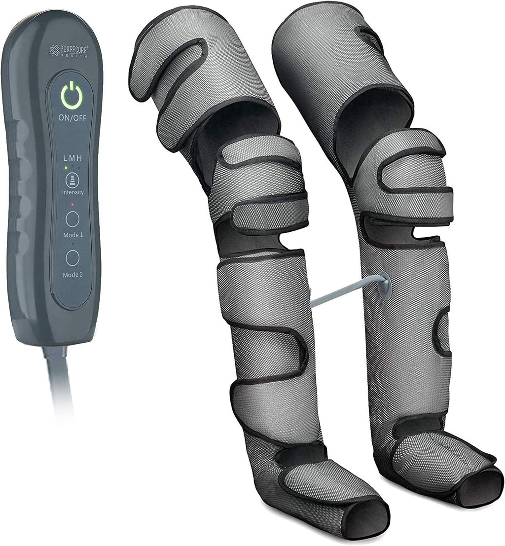 Large Knee Gray Adjustable Foot and Calf Massager with Heat Air Compression B978251