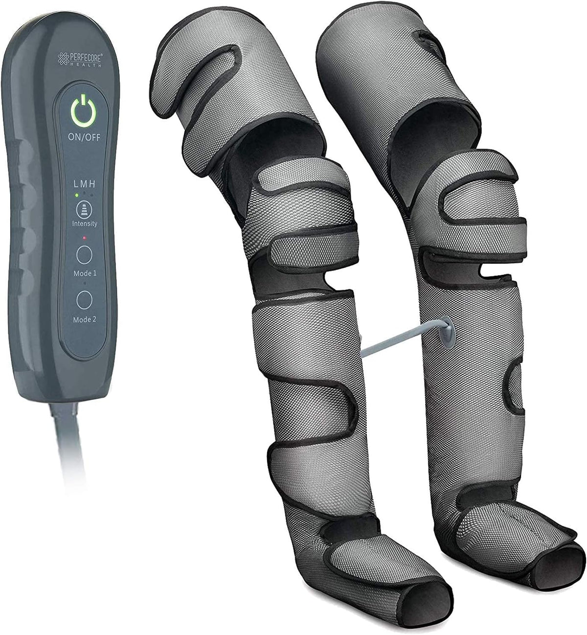 Large Knee Gray Adjustable Foot and Calf Massager with Heat Air Compression B978251