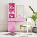 Pink Wood Computer Desk with Drawers Shelves Dresser Desk K1698