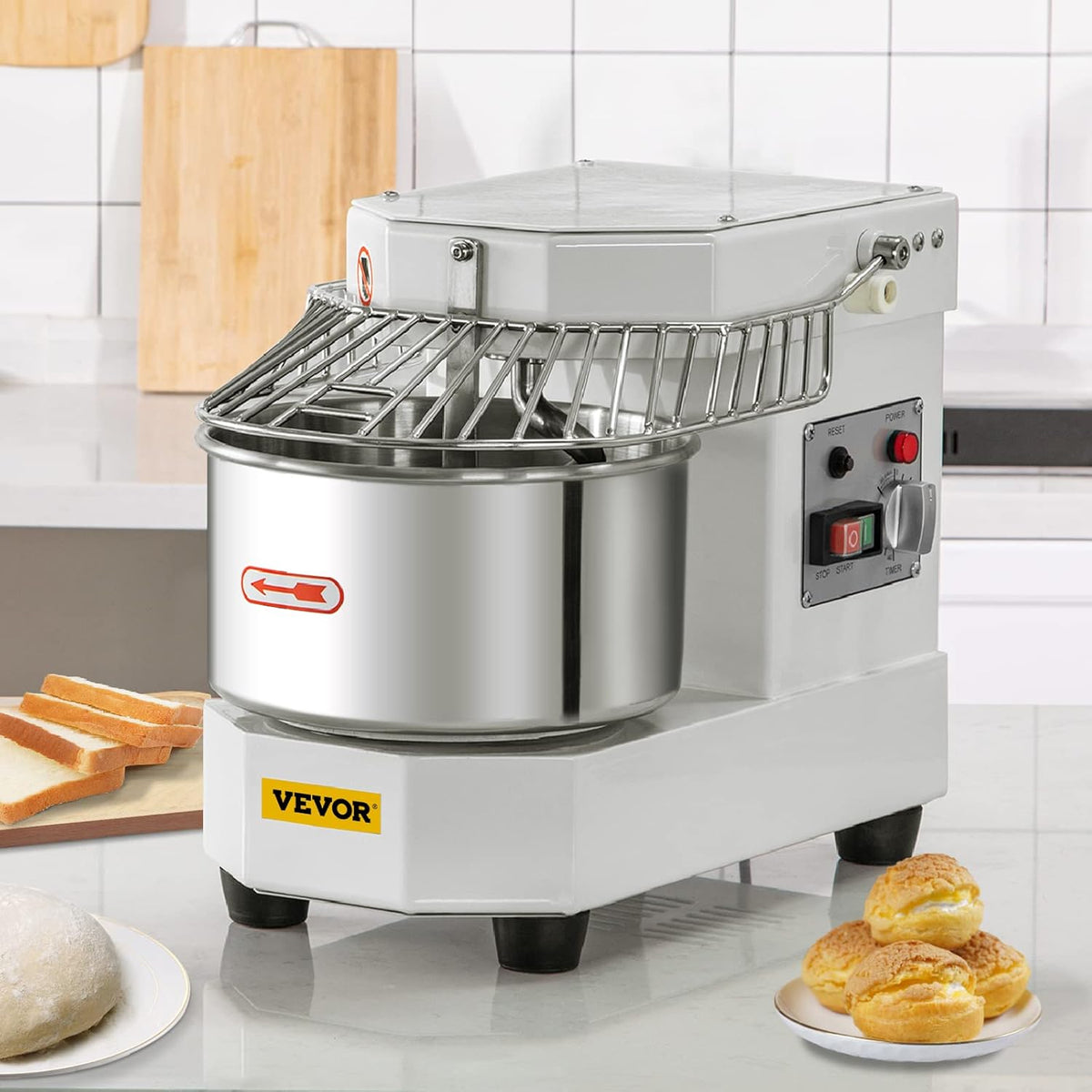 7.3Qt 450W Dual Rotating Dough Kneading Machine with Food-grade Stainless Steel Bowl N183