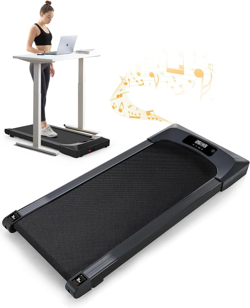 2.5HP Slim Under Desk Treadmill with Remote Control E64129
