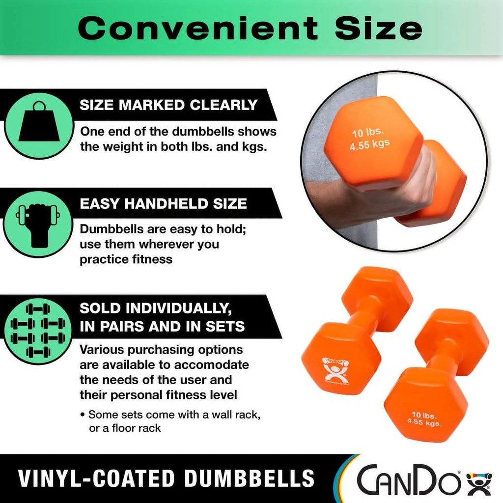 20 Piece Vinyl Coated Iron Dumbbell Set D11489