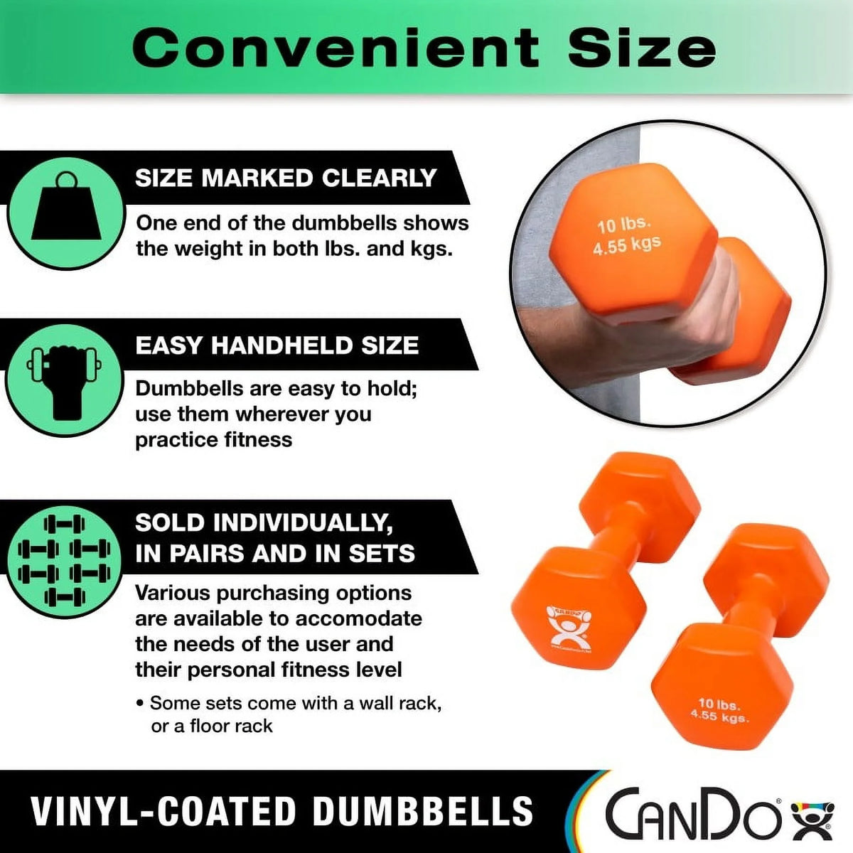 20 Piece Vinyl Coated Iron Dumbbell Set D11489